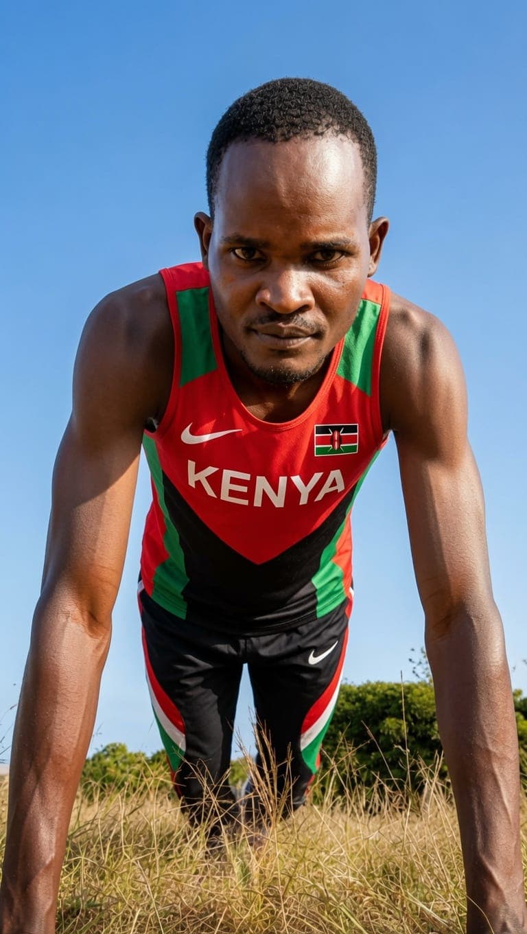 Victor Kipkorir Seurei in athletic running gear